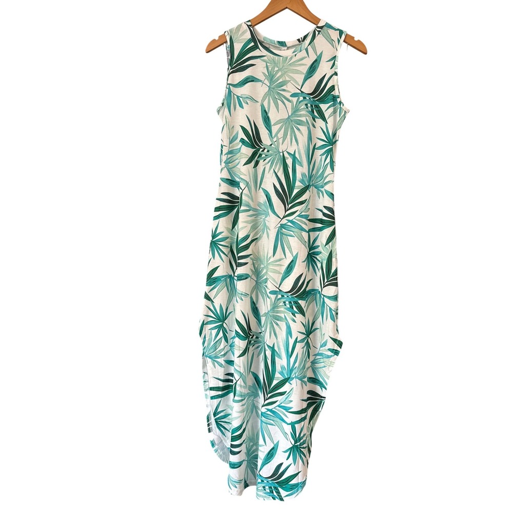Anrabess Sleeveless Maxi Dress Tropical Print Size Small Resortwear Beach Party